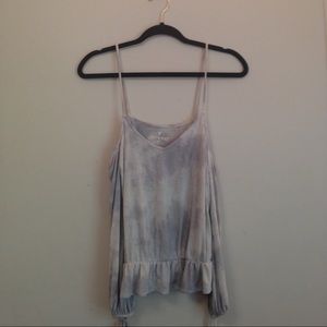 open shoulder spaghetti strap crop top- AEO